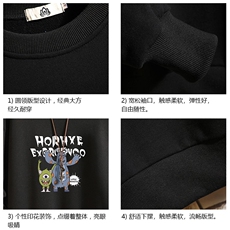 S6048-P35春季圆领卫衣男大码韩版宽松长袖外套男砖墙挂拍，男装卫衣，电商A040A