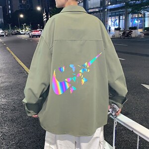 春季长袖衬衫男宽松港风衬衣男外套男CSCS270-P40,男装衬衫,电商B371