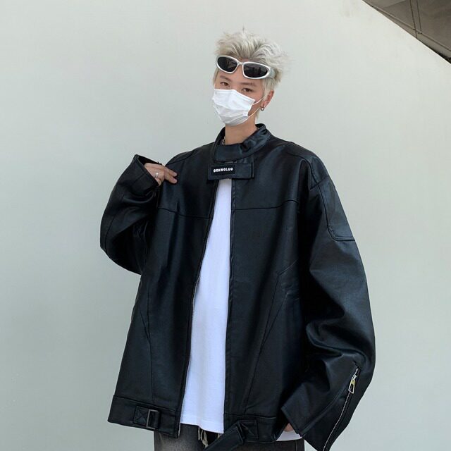 美式街头潮牌复古做旧脏脏PU皮衣夹克男扎染设计外套JK939-P85,男装夹克,星座1001-1