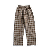 25秋冬美式复古慵懒风十字架图案格子直筒休闲裤K5082-P4879，男装休闲裤，电商B306