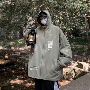 电商DSA028-JKA21L125  100聚酯 春季新款港风连帽夹克男图片