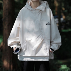 春季户外登山服连帽冲锋衣外套男美式潮牌防水情侣装W7898-P60，女装短外套，星座512-4