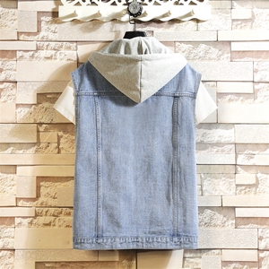 MJ208-p58-控88 M-5XL 砖墙cleanfit牛仔马甲大码羊羔毛图片