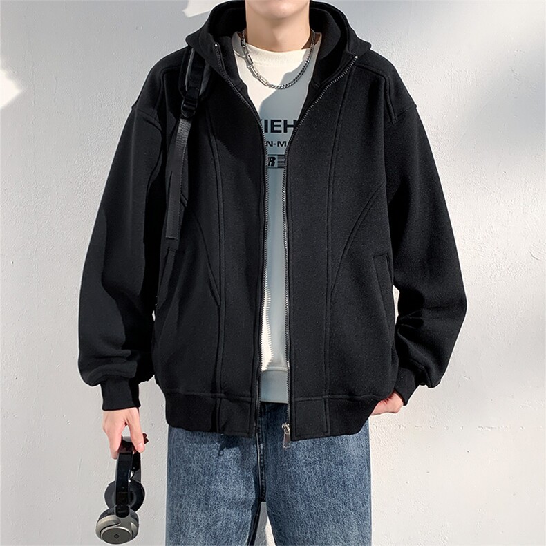 高克重毛呢料连帽夹克男ins原宿风宽松外套JK0552-P63,男装夹克,星座308B-2