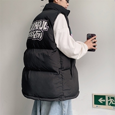 2026秋冬宽松立领保暖加厚棉马甲背心手塞棉MJ17566/P75黑色2，男装背心/马甲，电商A094