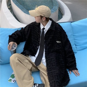 格子长袖衬衫男春秋款高级感潮牌痞帅衬衣外套美式上衣W1373/P50图片