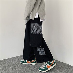 嘻哈潮牌腰果花拼接休闲裤男炸街工装裤K308P38，男装休闲裤，星座1116-2