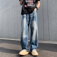 夏季新款美式高街宽松牛仔裤男潮牌百搭休闲长裤现货K7969-P42，男装牛仔裤，星座512-3