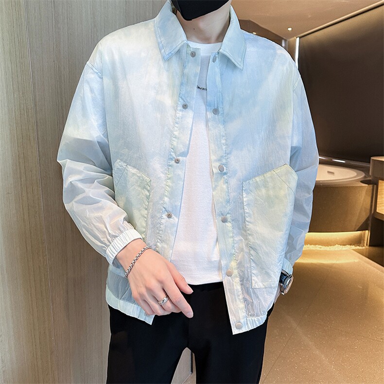 23夏季店主小伙痞帅男薄款立领防晒衣户外夹克外套A236-5019-P75，男装防晒衣，电商A236