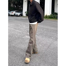 网图有货美式复古棕色cleanfit微喇直筒牛仔裤男女A119-P58，男装牛仔裤，星座1505