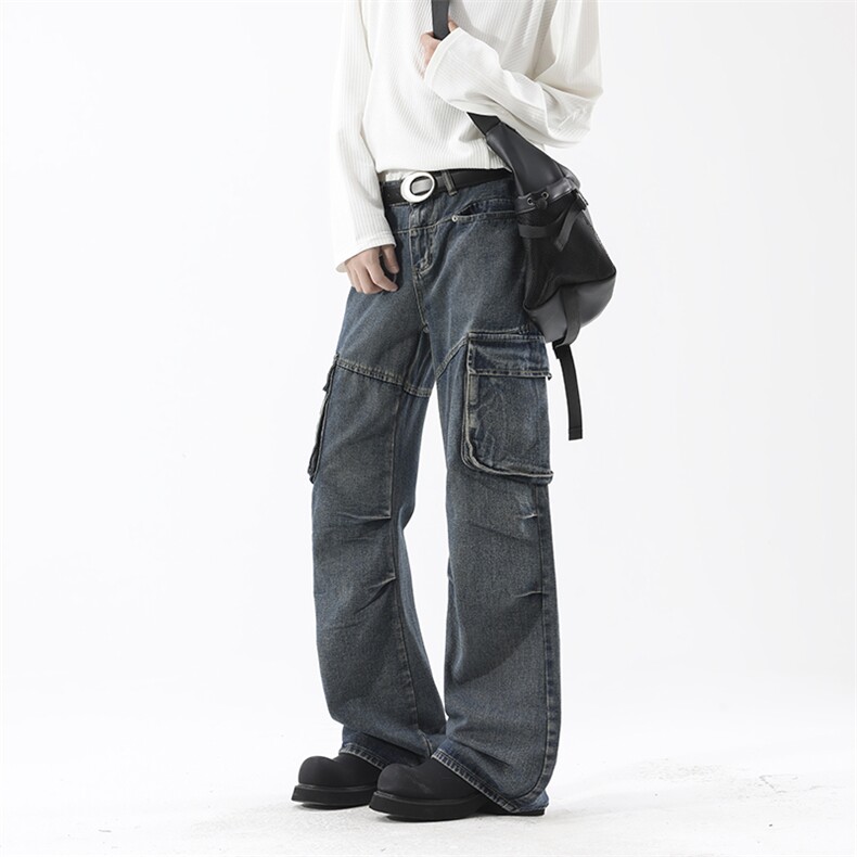 高品质B221美式ins高街暗黑宽松工装牛仔裤LK24341-P70控98,男装牛仔裤,电商B221