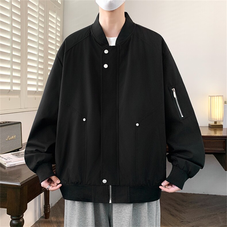 美式复古夹克2026春季新款工装休闲宽松运动帅气外套男士潮流简约图片