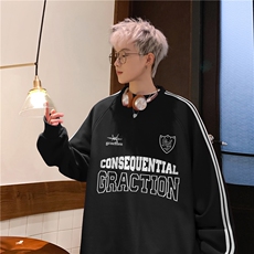 港风字母印花320G珠地时尚卫衣A247-B903P45控68，男装卫衣，电商A247