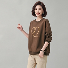 时尚百搭加绒卫衣女宽松显瘦长袖上衣秋冬新款韩版休闲外套潮，女装卫衣/绒衫，秋牧寒烟