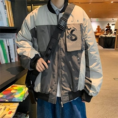 春秋ins潮牌2023飞行员夹克男美式街头工装拼接情侣外套W4411-P62，男装夹克，星座412-3