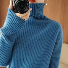 2025年秋季时尚百搭通勤简约休闲高领，女装针织衫/毛衣，忠诺羊绒