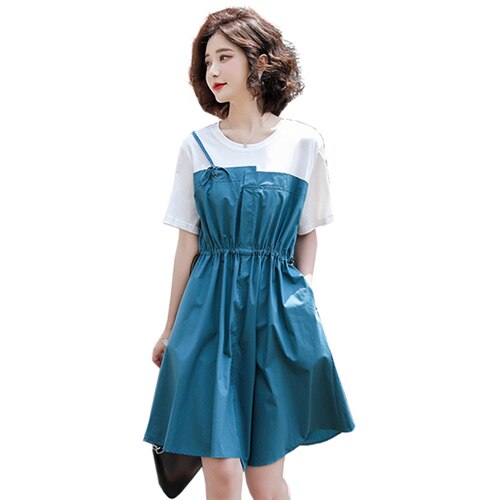 短袖连衣裙女2023夏季新款女装韩版时尚气质休闲裙子，女装连衣裙，慧尚依恋