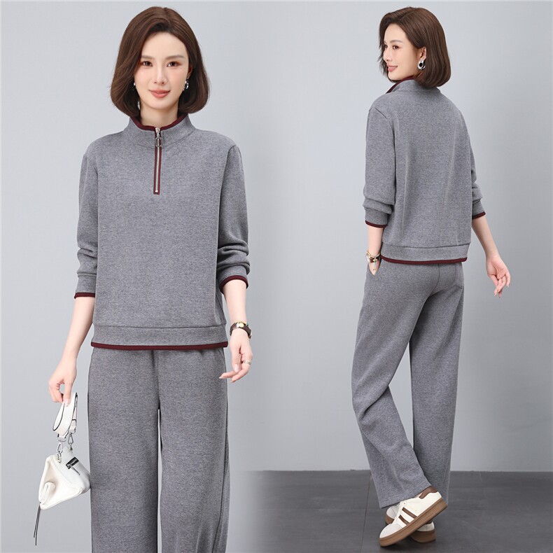 妈妈秋装休闲卫衣两件套新款洋气时尚中老年运动服套装女春秋宽松，女装套装/套裙，涵誉