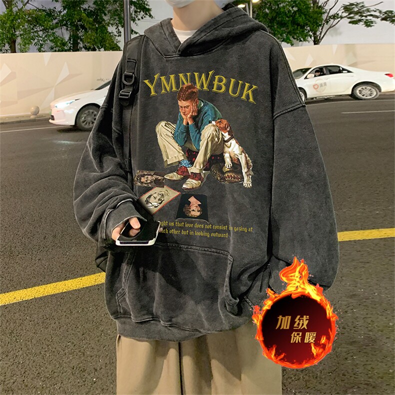 直播品质500克重磅美式做旧水洗卫衣SL1537-常规特P55加绒特P65,男装卫衣,电商A486