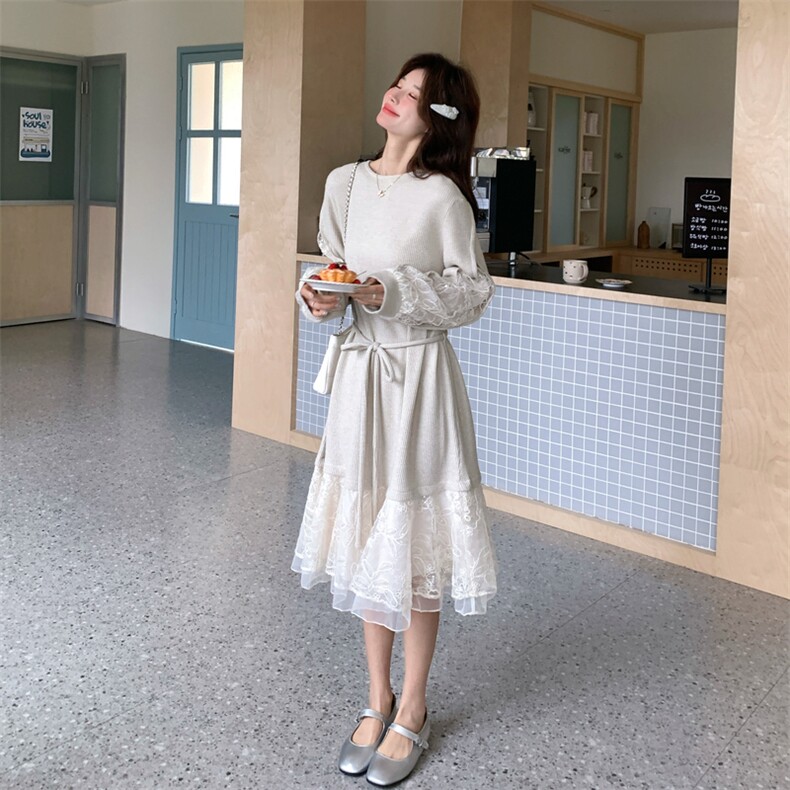 26春新款现-法式甜系拼接设计绝美连衣长裙2615-P180K288,女装连衣裙,2B190