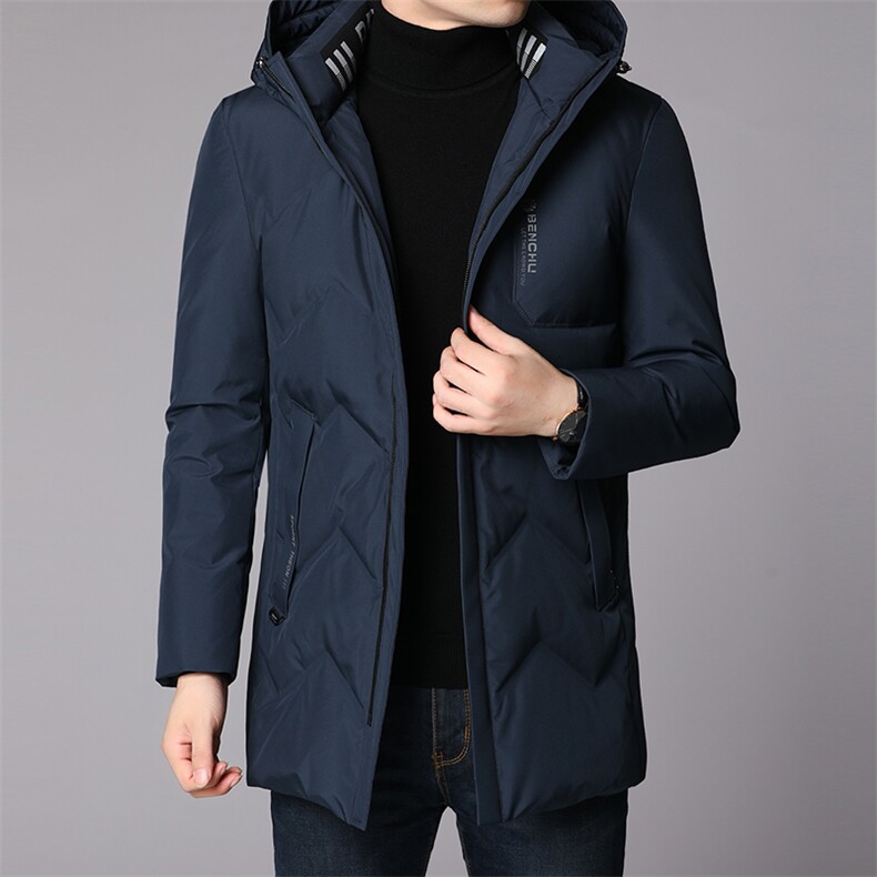 DF908钱塘2020-2冬季百搭简约连帽厚款中年男士羽绒服P285，男装羽绒服，钱塘207-2