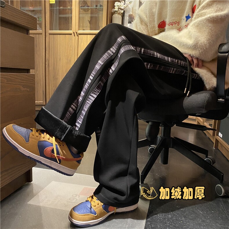 2025冬季加绒宽松卫裤B315-K859-特p40控78加绒K859JR-特p45控88，男装休闲裤，电商B315