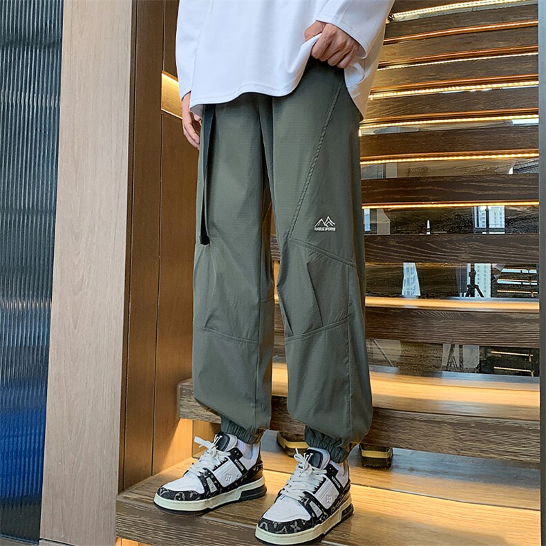 24春款港风工装裤休闲裤束脚裤男KP207 P48图片