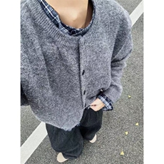 已下单~秋冬重磅老钱风假两件针织毛衣开衫MY2573批88，男装针织衫/毛衣，星座1411A-6