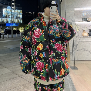 MY203东北大花加厚保暖防寒风汉服棉衣外套机车服棉袄男女潮图片