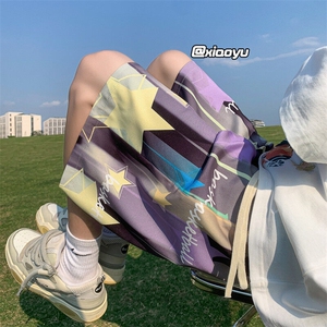 XZ616 夏季新款满印星星冰丝五分裤休闲沙滩裤 TY880 P25控39图片