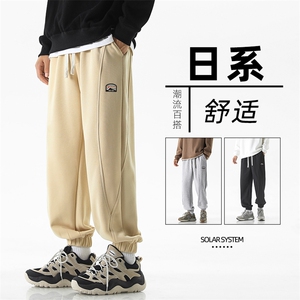 宽松束脚卫裤男美式高街休闲裤男款柔软运动裤子款潮-X1631特批45图片