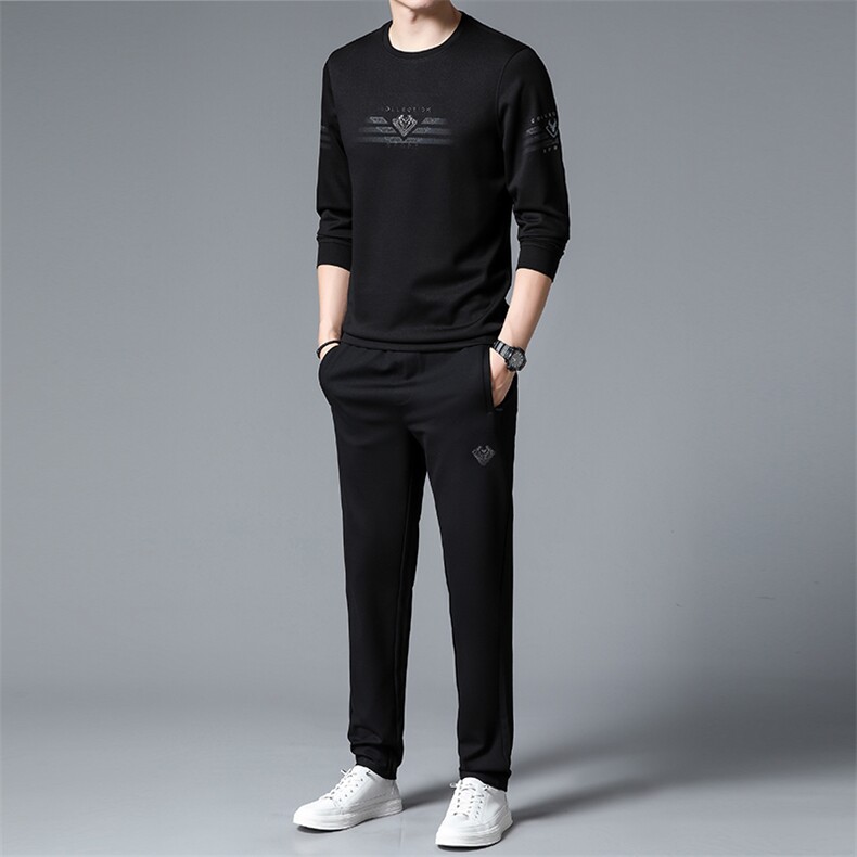S3085-2钱塘2020-2中青年男士春秋新款时尚休闲简约卫衣套装P127,男装休闲套装,钱塘207-2