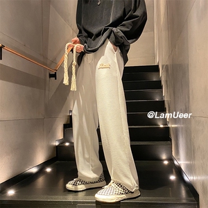 华夫格贴标大码休闲裤秋季新款玉米粒长裤子 227-2*C549*P50控68图片