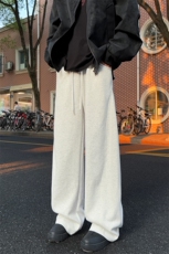 A429-YK327-特批45棉含秋冬重磅阔腿弯刀休闲百搭宽松卫裤，男装休闲裤，电商A429