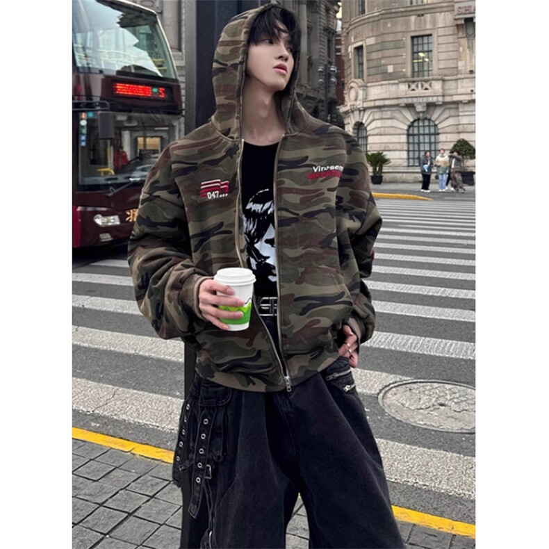 潮街头潮流嘻哈ins街舞hiphop个性时尚迷彩开衫卫衣W8287,男装卫衣,星座1116A（原606A-3）