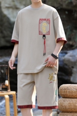 风男装夏季短袖男T恤套头五分裤套装潮流时尚，男装T恤，星座1206（原A206）