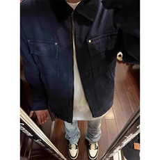 日系藏青色外套男秋冬款美式翻领工装夹克棒球服上衣服JK32，男装夹克，星座1116A（原606A-3）