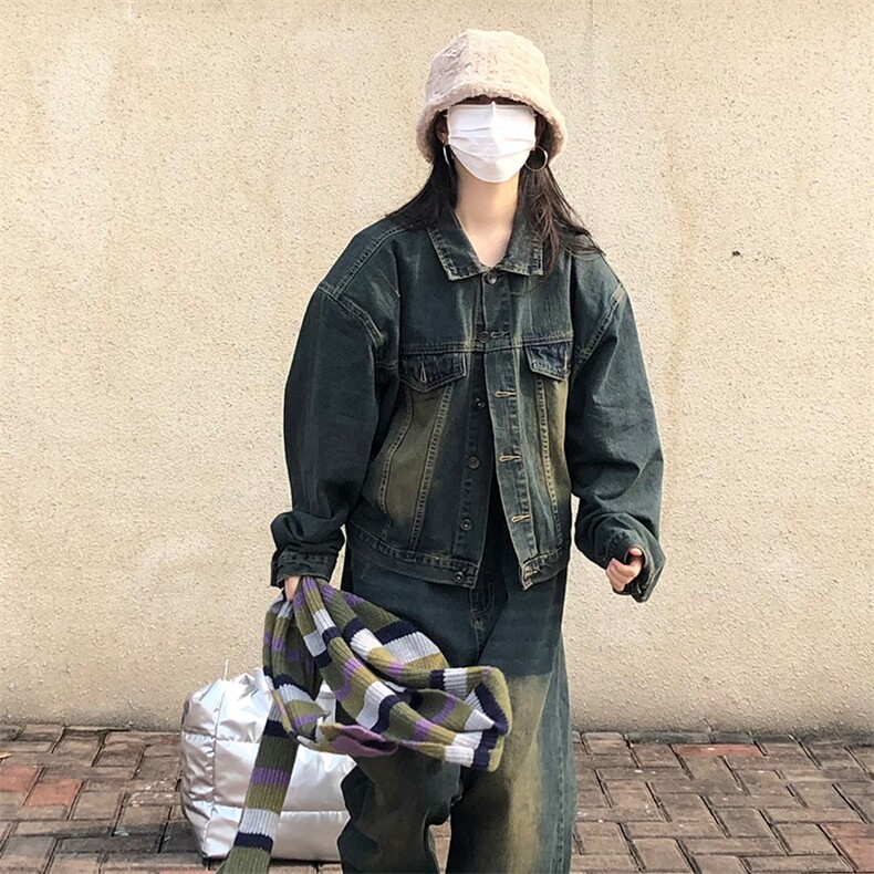 JK322+KZ223P175限218时尚美式复古小众设计感夹克套装,男装休闲套装,电商A089-1