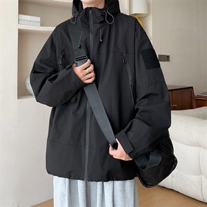 户外山系运动冲锋衣外套男女春秋新款ins潮休闲连帽工装夹克上衣图片