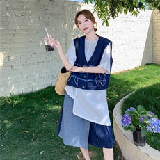 现?货?春款复古牛仔马甲三件套2D151-0613-P225-K308，女装套装/套裙，2D151