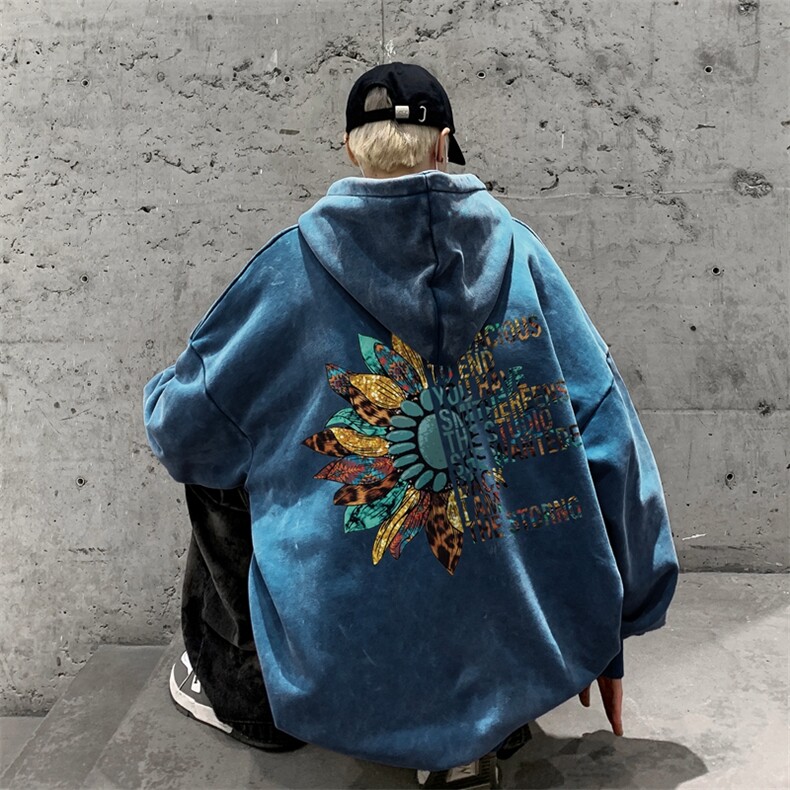 美式潮牌重磅水洗做旧连帽卫衣力推大码男XZ517A-2-Y7761-P68，男装卫衣，星座517A-2