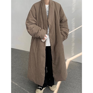 8XL-M90白鸭绒！特大码羽绒服日系绒面长款棉衣男YRFC03P268