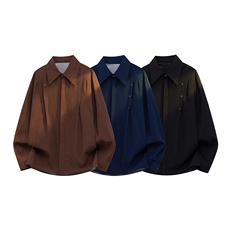 M-5XLCS71096-P38特控78新款长袖老钱风简约衬衫，男装衬衫，电商D232