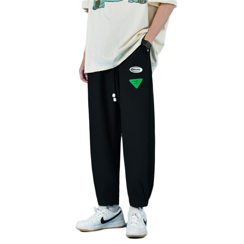 K6073/P35夏季华夫格中性风九分裤男女开叉休闲裤束脚裤腰里包边,男装休闲裤,电商A141