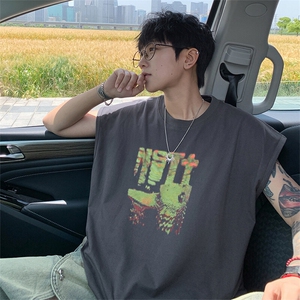 可48小时发货支持抖音得物来样二开240克重磅美式纯棉背心无袖t恤图片