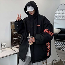 连帽棉衣男女拼接袖字母棉袄棉服冬装外套3360-P70控108，男装棉衣，星座207