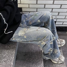 美式牛仔裤男款夏季设计感小众阔腿潮牌炸街痞帅裤子RK1142-P51，男装牛仔裤，星座412-3