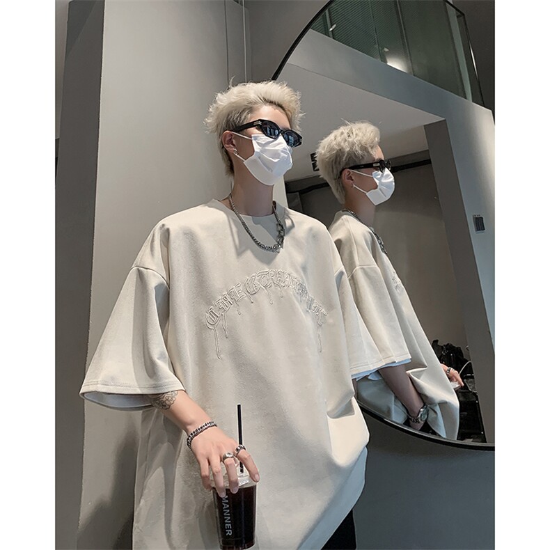 《21万针》重工刺绣麂皮绒短袖T恤男生体恤XZ514-2-202466-P58,男装T恤,星座514-2(原B239)