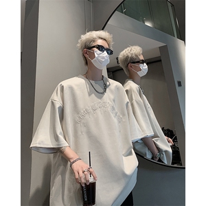 《 21万针 》重工刺绣 麂皮绒短袖T恤男生体恤XZ514-2-202466-P58图片