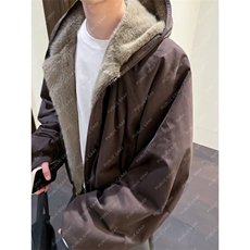 网图座山雕双面穿加厚保暖冬季连帽棉衣外套男女情侣款棉服P118，男装棉衣，电商C306-1